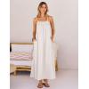 MEROKEETY Women’s Boho Maxi Dresses 2026 Spaghetti Straps Spring Summer Sundress Casual Beach Vacation Long Dresses(White)
