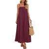 MEROKEETY Women’s Boho Maxi Dresses 2026 Spaghetti Straps Spring Summer Sundress Casual Beach Vacation Long Dresses(Wine)