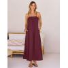 MEROKEETY Women’s Boho Maxi Dresses 2026 Spaghetti Straps Spring Summer Sundress Casual Beach Vacation Long Dresses(Wine)