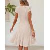 MEROKEETY Women’s Summer Ribbed Mini Sweater Dress 2026 Spring Casual Crewneck Cap Sleeve Knit A Line Short Dresses(Apricot)