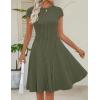 MEROKEETY Women’s Summer Ribbed Mini Sweater Dress 2026 Spring Casual Crewneck Cap Sleeve Knit A Line Short Dresses(Army Green)