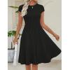 MEROKEETY Women’s Summer Ribbed Mini Sweater Dress 2026 Spring Casual Crewneck Cap Sleeve Knit A Line Short Dresses(Black)