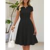 MEROKEETY Women’s Summer Ribbed Mini Sweater Dress 2026 Spring Casual Crewneck Cap Sleeve Knit A Line Short Dresses(Black)