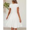 MEROKEETY Women’s Summer Ribbed Mini Sweater Dress 2026 Spring Casual Crewneck Cap Sleeve Knit A Line Short Dresses(White)