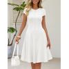 MEROKEETY Women’s Summer Ribbed Mini Sweater Dress 2026 Spring Casual Crewneck Cap Sleeve Knit A Line Short Dresses(White)
