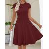 MEROKEETY Women’s Summer Ribbed Mini Sweater Dress 2026 Spring Casual Crewneck Cap Sleeve Knit A Line Short Dresses(Wine)