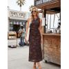 MEROKEETY Women’s Summer Sleeveless Floral Maxi Dress 2026 Bodycon Mesh Wedding Guest Cocktail Formal Party Dresses(Brown)