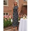 MEROKEETY Women’s Summer Sleeveless Floral Maxi Dress 2026 Bodycon Mesh Wedding Guest Cocktail Formal Party Dresses(Grey)