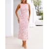 MEROKEETY Women’s Summer Sleeveless Floral Maxi Dress 2026 Bodycon Mesh Wedding Guest Cocktail Formal Party Dresses(Lightpink)