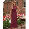 MEROKEETY Women’s Summer Sleeveless Floral Maxi Dress 2026 Bodycon Mesh Wedding Guest Cocktail Formal Party Dresses(Wine)