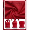 MEROKEETY Women’s Wedding Guest Dress Summer Sleeveless Halter Backless Slit Ruched Beach Cocktail Formal Maxi Dresses(Red)
