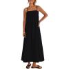 MEROKEETY Women’s Boho Maxi Dresses 2026 Spaghetti Straps Spring Summer Sundress Casual Beach Vacation Long Dresses(Black)
