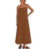 MEROKEETY Women’s Boho Maxi Dresses 2026 Spaghetti Straps Spring Summer Sundress Casual Beach Vacation Long Dresses(Caramel)