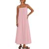 MEROKEETY Women’s Boho Maxi Dresses 2026 Spaghetti Straps Spring Summer Sundress Casual Beach Vacation Long Dresses(Pink)