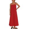 MEROKEETY Women’s Boho Maxi Dresses 2026 Spaghetti Straps Spring Summer Sundress Casual Beach Vacation Long Dresses(Red)
