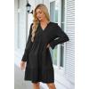 MEROKEETY Women’s 2025 Long Sleeve Midi Dress V Neck Flowy Swing Ruffle Tiered Fall Casual Dresses(Black)