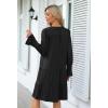 MEROKEETY Women’s 2025 Long Sleeve Midi Dress V Neck Flowy Swing Ruffle Tiered Fall Casual Dresses(Black)