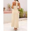 MEROKEETY Women’s 2026 Spring Summer Sweater Dress Casual Halter Sleeveless Elegant Ribbed Knitted Bodycon Midi Dresses(Apricot)