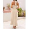 MEROKEETY Women’s 2026 Spring Summer Sweater Dress Casual Halter Sleeveless Elegant Ribbed Knitted Bodycon Midi Dresses(Khaki)