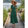 MEROKEETY Women’s 2026 Summer Casual Midi Dress Short Sleeve V Neck A Line Flowy Tiered Vacation Beach Dresses(Darkgreen)