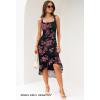 MEROKEETY Women’s 2026 Summer Floral Bodycon Dress Square Neck Sleeveless Ruffle Cocktail Mesh Beach Vacation Midi Dresses(Black)