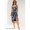 MEROKEETY Women’s 2026 Summer Floral Bodycon Dress Square Neck Sleeveless Ruffle Cocktail Mesh Beach Vacation Midi Dresses(Black Blue)