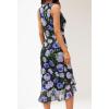 MEROKEETY Women’s 2026 Summer Floral Bodycon Dress Square Neck Sleeveless Ruffle Cocktail Mesh Beach Vacation Midi Dresses(Black Blue)