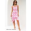 MEROKEETY Women’s 2026 Summer Floral Bodycon Dress Square Neck Sleeveless Ruffle Cocktail Mesh Beach Vacation Midi Dresses(Pink)