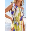 MEROKEETY Women’s 2026 Summer Sleeveless Midi Dress One Shoulder Knot Smocked Split Formal Cocktail Wedding Guest Dresses(Gingerfloral)