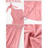 MEROKEETY Women’s 2026 Summer Sleeveless Midi Dress One Shoulder Knot Smocked Split Formal Cocktail Wedding Guest Dresses(Light Pink)