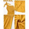 MEROKEETY Women’s 2026 Summer Sleeveless Midi Dress One Shoulder Knot Smocked Split Formal Cocktail Wedding Guest Dresses(Mustard)