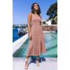 MEROKEETY Women’s 2026 Summer Sleeveless Midi Dress One Shoulder Knot Smocked Split Formal Cocktail Wedding Guest Dresses(Pink)