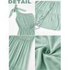 MEROKEETY Women’s 2026 Summer Sleeveless Midi Dress One Shoulder Knot Smocked Split Formal Cocktail Wedding Guest Dresses(Sage)
