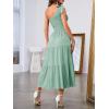 MEROKEETY Women’s 2026 Summer Sleeveless Midi Dress One Shoulder Knot Smocked Split Formal Cocktail Wedding Guest Dresses(Sage)