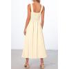 MEROKEETY Women’s 2026 Summer Sleeveless Midi Dress Square Neck Smocked Flowy A Line Beach Dresses(Apricot)