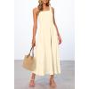 MEROKEETY Women’s 2026 Summer Sleeveless Midi Dress Square Neck Smocked Flowy A Line Beach Dresses(Apricot)