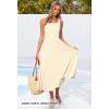 MEROKEETY Women’s 2026 Summer Sleeveless Midi Dress Square Neck Smocked Flowy A Line Beach Dresses(Apricot)