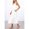 MEROKEETY Women’s 2026 Summer Sleeveless Midi Dress Square Neck Smocked Flowy A Line Beach Dresses(Ivory)