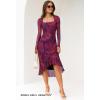 MEROKEETY Women’s 2026 Wedding Guest Dress Bodycon Long Sleeve Square Neck Ruched Mesh Cocktail Party Holiday Midi Dresses(Plum)