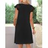 MEROKEETY Women’s Casual Summer T Shirt Dress Beach Vacation Lace Sleeveless Flowy Pleated Mini Sundress(Black)