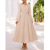 MEROKEETY Women’s Fall Long Sleeve Maxi Dress 2026 Boho Ruffle Tiered Swiss Dots Wedding Guest Cocktail Long Dresses(Apricot)