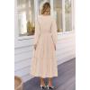 MEROKEETY Women’s Fall Long Sleeve Maxi Dress 2026 Boho Ruffle Tiered Swiss Dots Wedding Guest Cocktail Long Dresses(Apricot)