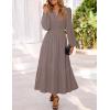 MEROKEETY Women’s Fall Long Sleeve Maxi Dress 2026 Boho Ruffle Tiered Swiss Dots Wedding Guest Cocktail Long Dresses(Mocha)