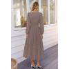 MEROKEETY Women’s Fall Long Sleeve Maxi Dress 2026 Boho Ruffle Tiered Swiss Dots Wedding Guest Cocktail Long Dresses(Mocha)