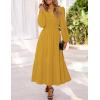 MEROKEETY Women’s Fall Long Sleeve Maxi Dress 2026 Boho Ruffle Tiered Swiss Dots Wedding Guest Cocktail Long Dresses(Turmeric)