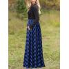 MEROKEETY Women’s Long Sleeve Plaid Empire Waist Full Length Maxi Dress with Pockets(Blue Plaid)