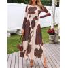 MEROKEETY Women’s Long Sleeve Spring Wedding Guest Dress 2026 Crewneck Floral Flowy Mesh Cocktail Maxi Dresses(Apricot Floral)
