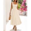 MEROKEETY Women’s Spring Summer Casual Midi Dress 2026 Sleeveless Pleated A Line Knit Business Work Cocktail Dresses(Apricot)