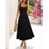 MEROKEETY Women’s Spring Summer Casual Midi Dress 2026 Sleeveless Pleated A Line Knit Business Work Cocktail Dresses(Black)