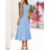 MEROKEETY Women’s Spring Summer Casual Midi Dress 2026 Sleeveless Pleated A Line Knit Business Work Cocktail Dresses(Blue)